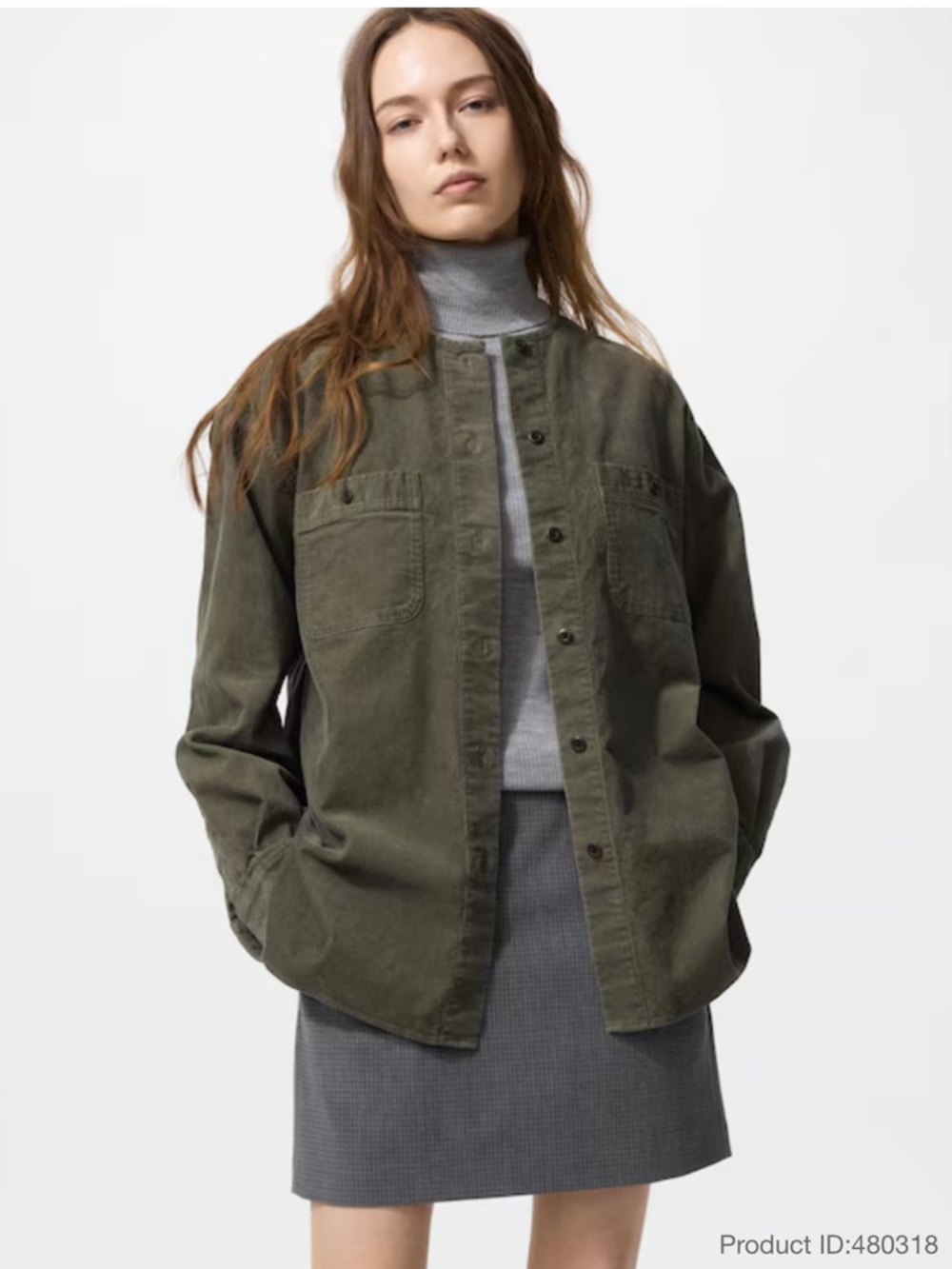 UNIQLO Olive Utility Shirt Jacket